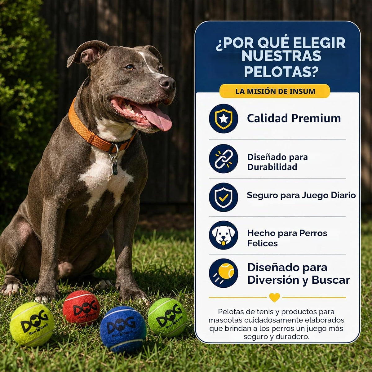 Pelotas de tenis para perros INSUM, paquete de 12 pelotas coloridas...