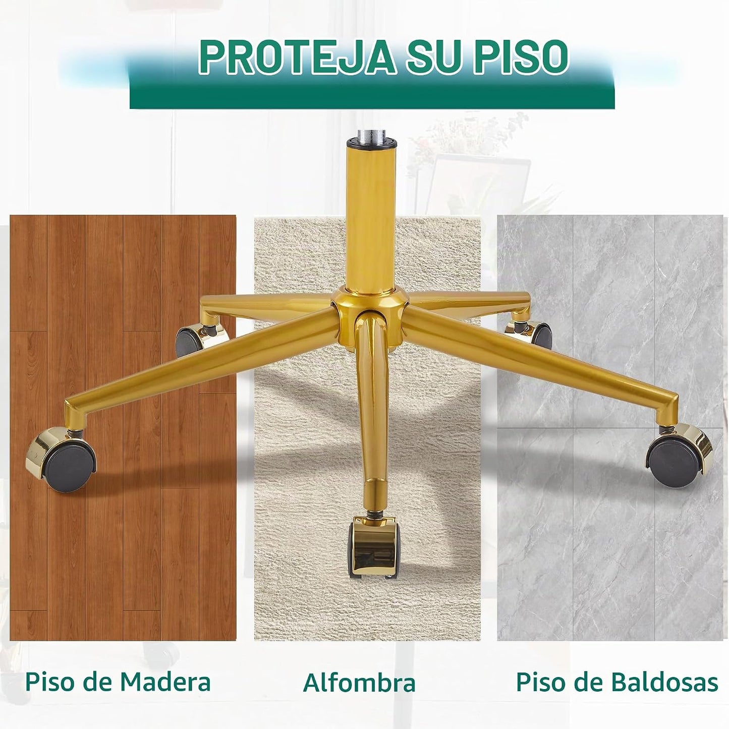 VECELO Silla de escritorio de oficina en casa moderna de terciopelo...