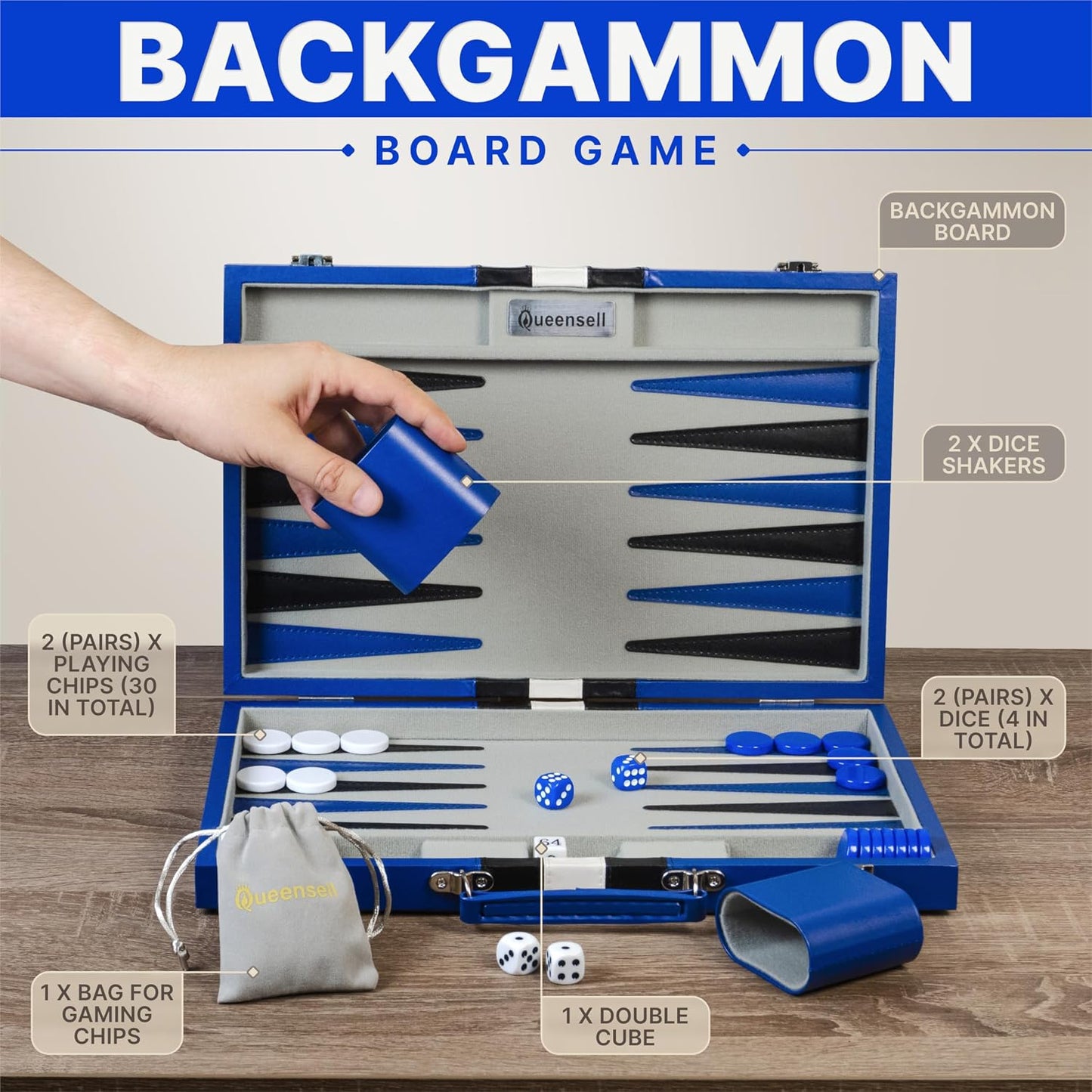 Juegos de backgammon para adultos \u2013 Juego de mesa de cuero PU...