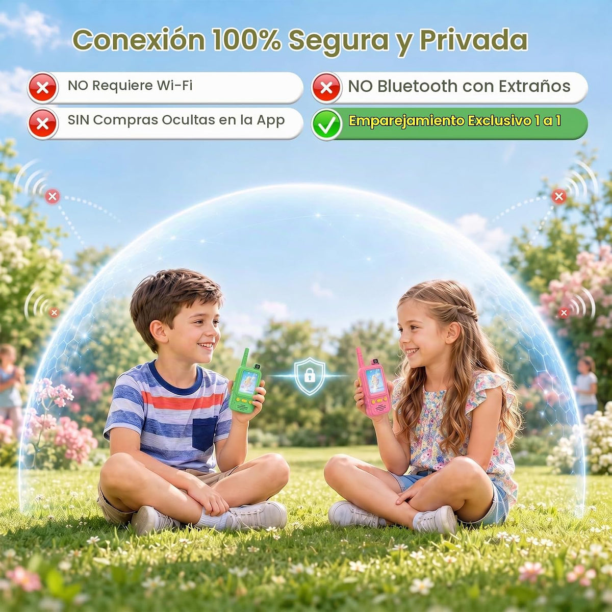 Walkie Talkies de video para niños, paquete de 2: recargable con cá...