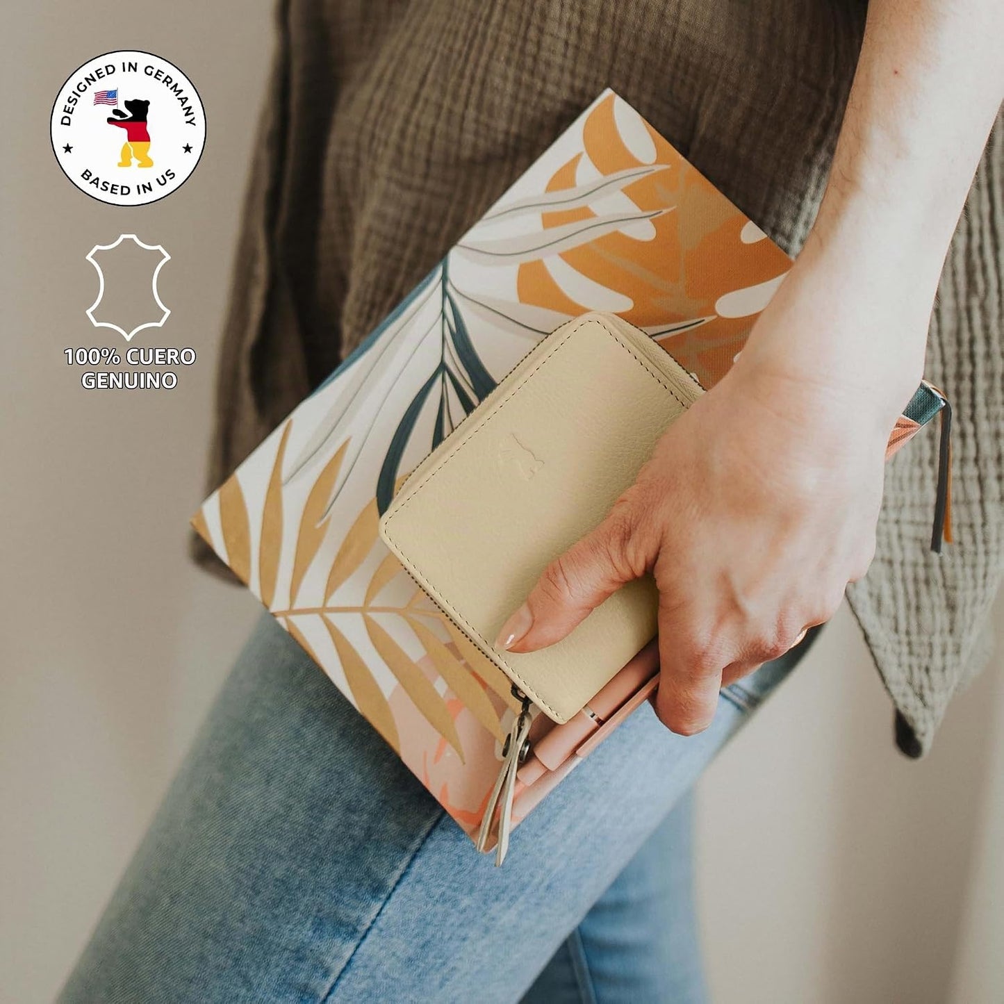 BERLINER BAGS Cartera pequeña de cuero genuino Sara, caja de regalo...