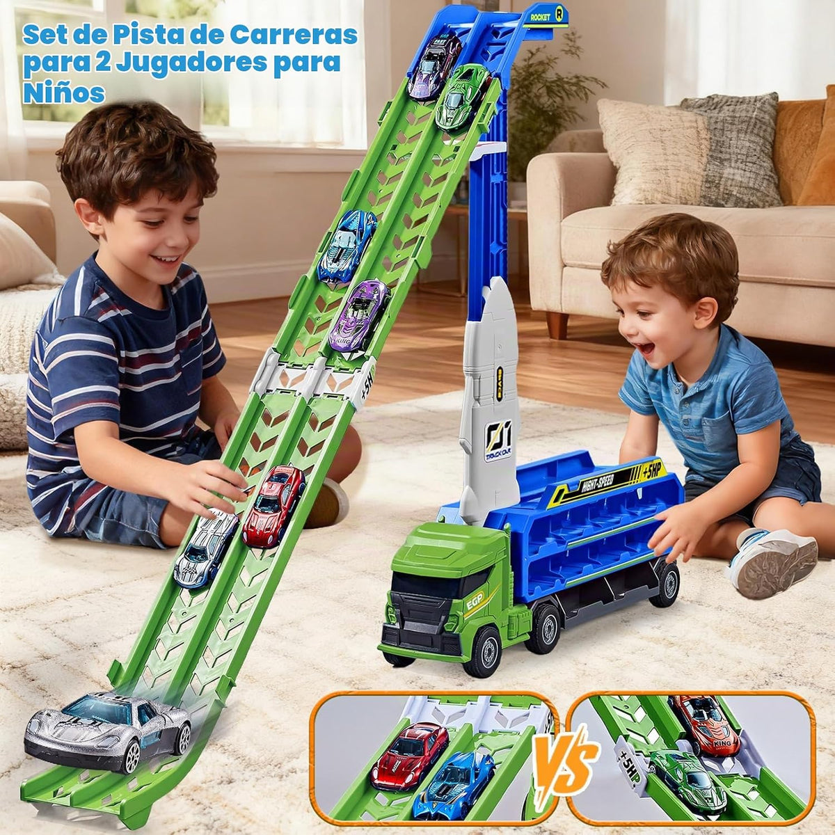 Camión de carreras de juguete para niños de 3, 4, 5, 6 años, camión...