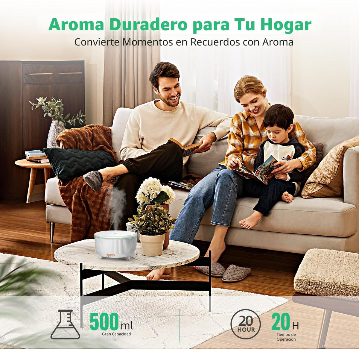 YOUENKITY Difusor del aceite esencial de 16.9 fl oz, humidificador...