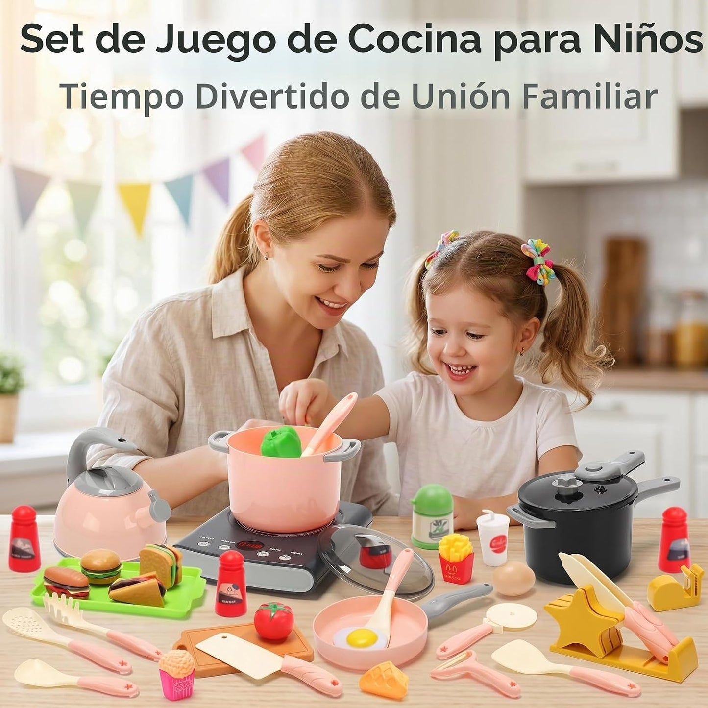 CUTE STONE Juego de accesorios de cocina, juego de juguetes de coci...