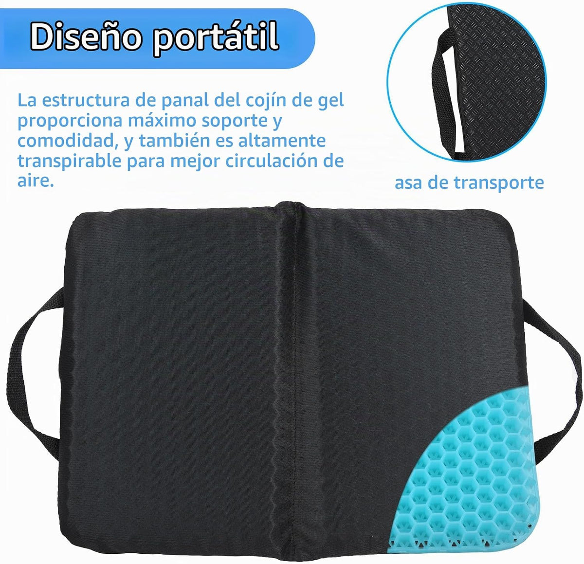 Wllead Nuevo cojín de asiento portátil mejorado de 15.7 x 11.8 pulg...