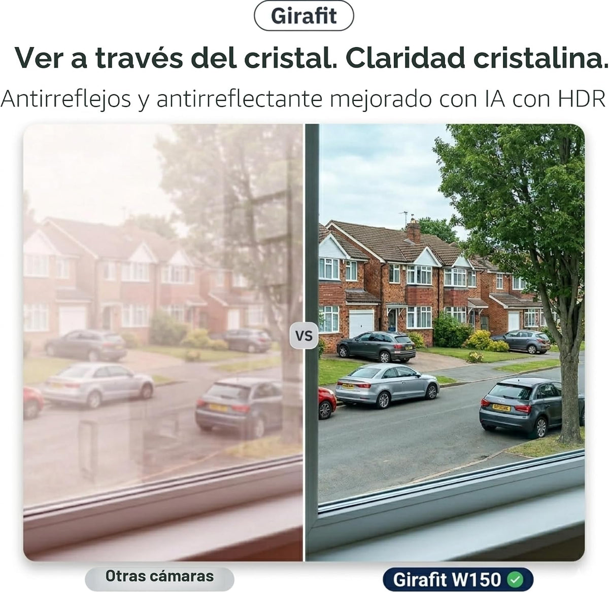 Girafit Cámara de ventana de 3 MP 2K, cámaras de interior WiFi de 2...