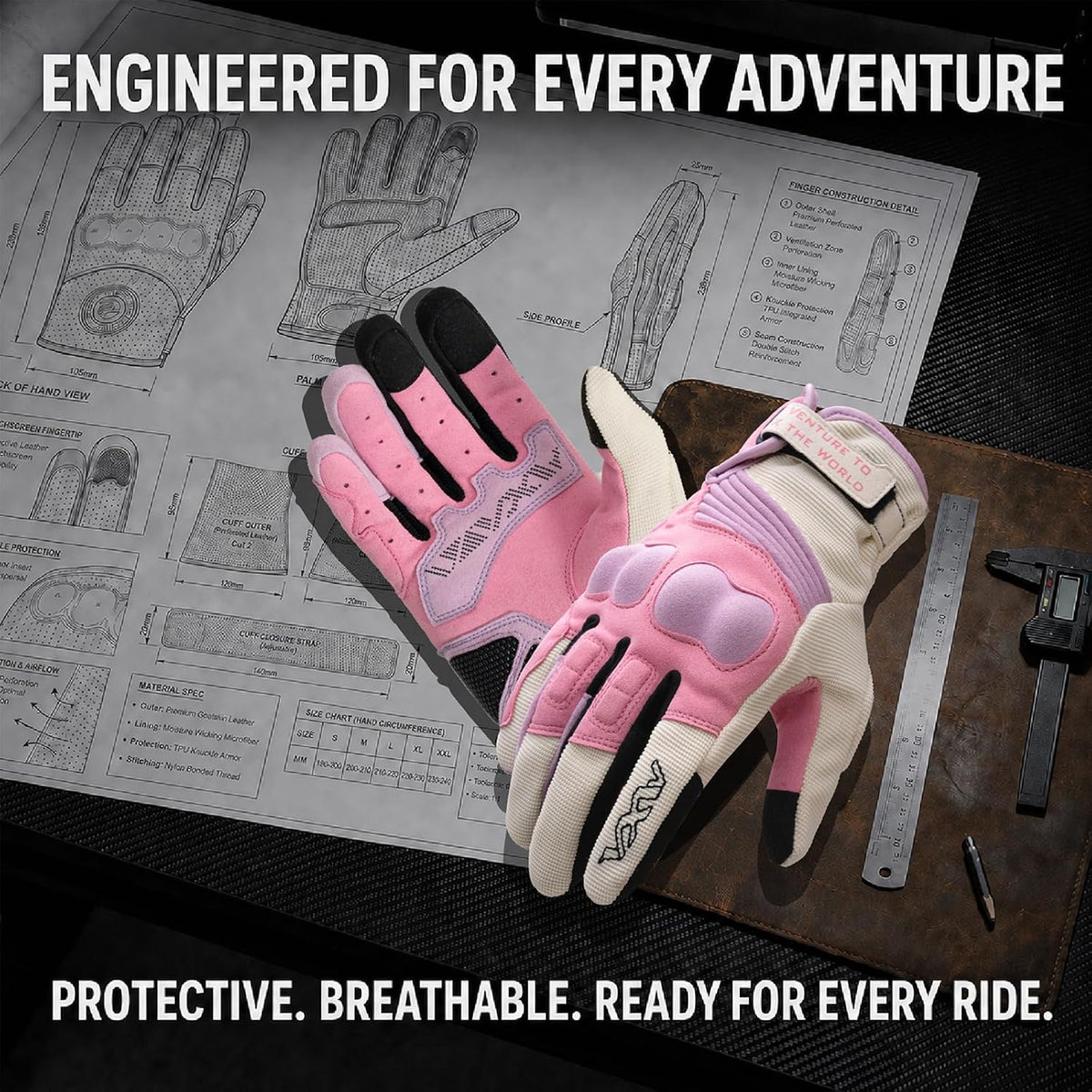 VXW Guantes de motocicleta para mujeres - con protección de palma y...