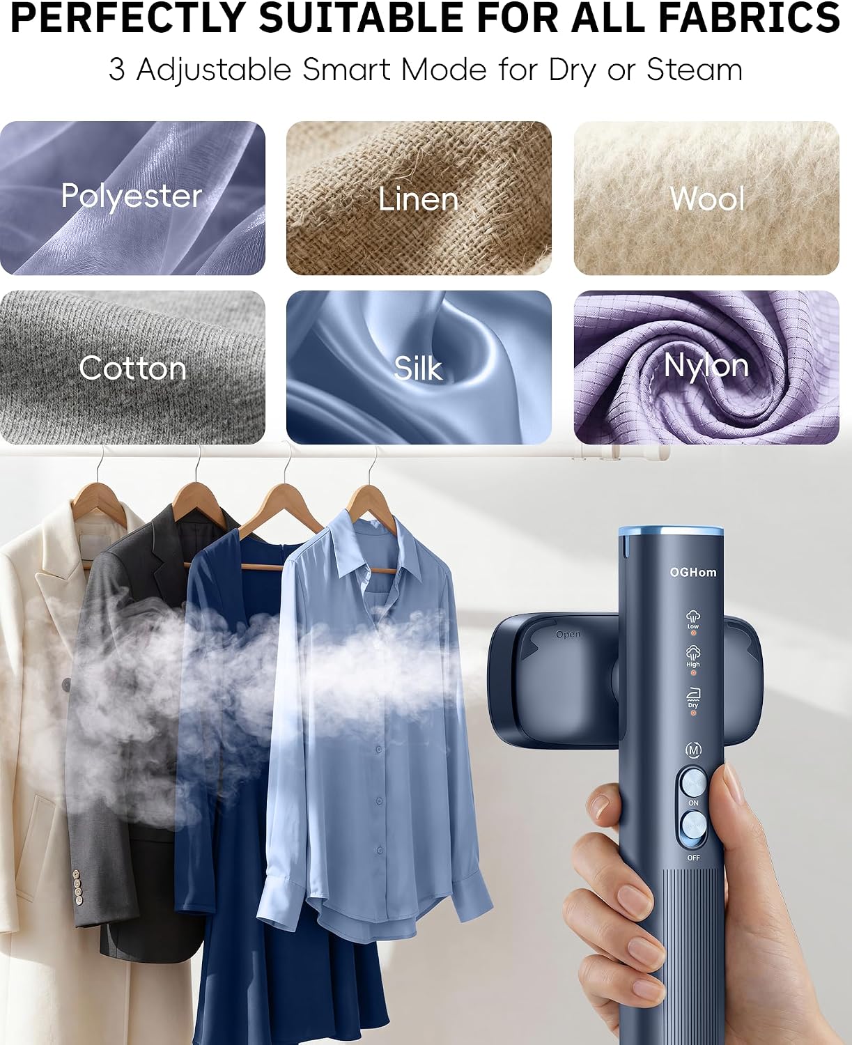 OGHom Vaporizador para ropa, vaporizador de viaje de 110 a 240 V y...