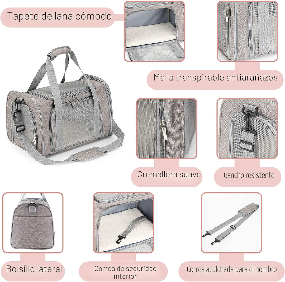 Mr. Pen - Transportador para mascotas, 17.5 x 11.2 x 11.5 pulgadas,...