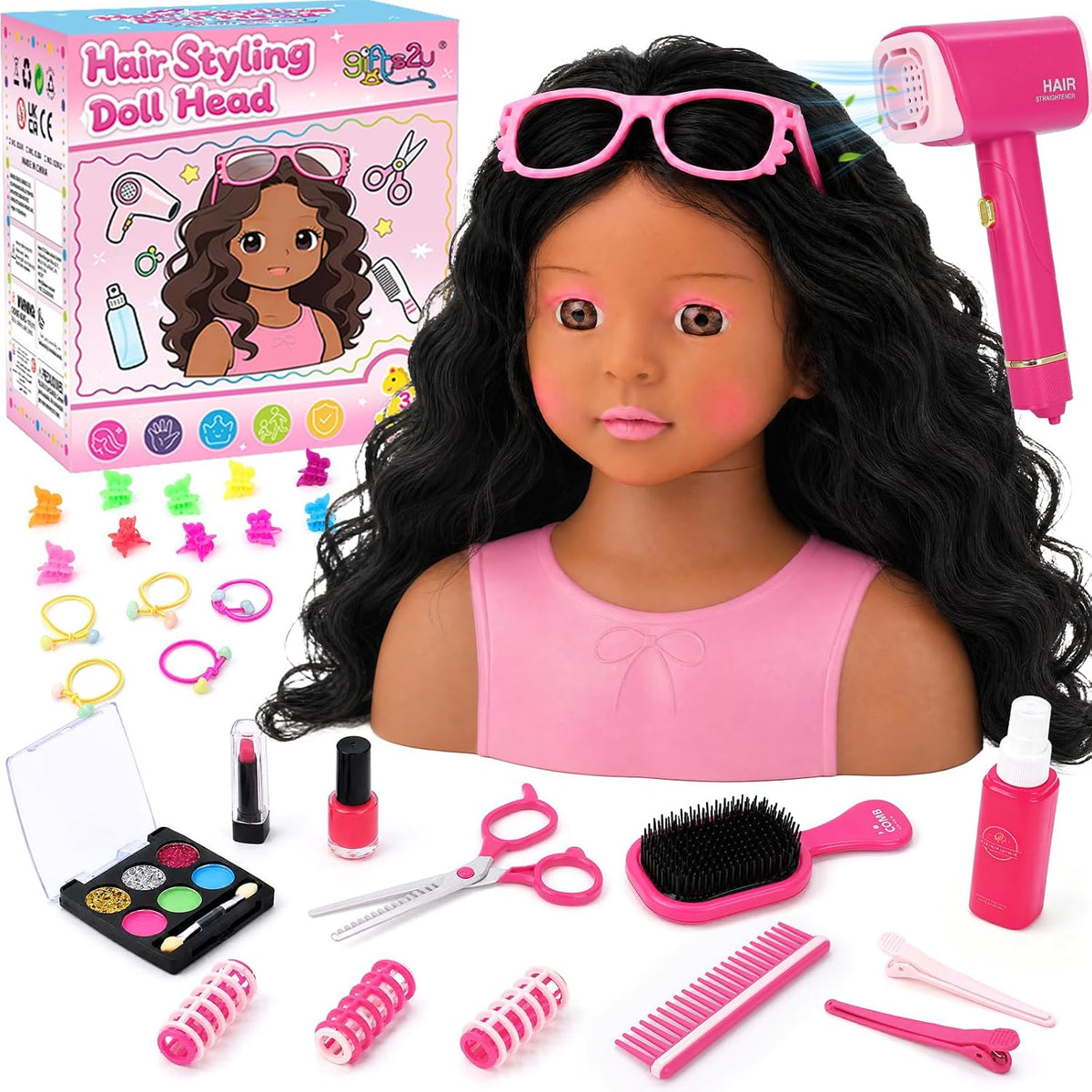 Cabeza de muñeca para peinar el cabello para niños | Accesorios par...