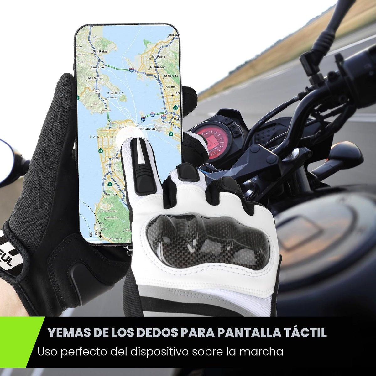 WTACTFUL Guantes de motocicleta ligeros para hombres y mujeres con...