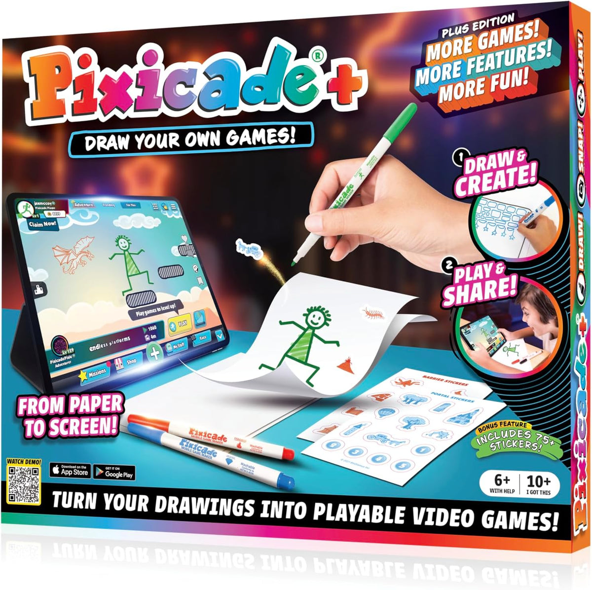 Abacus Brands Pixicade+ | ¡Convierte dibujos en videojuegos jugable...