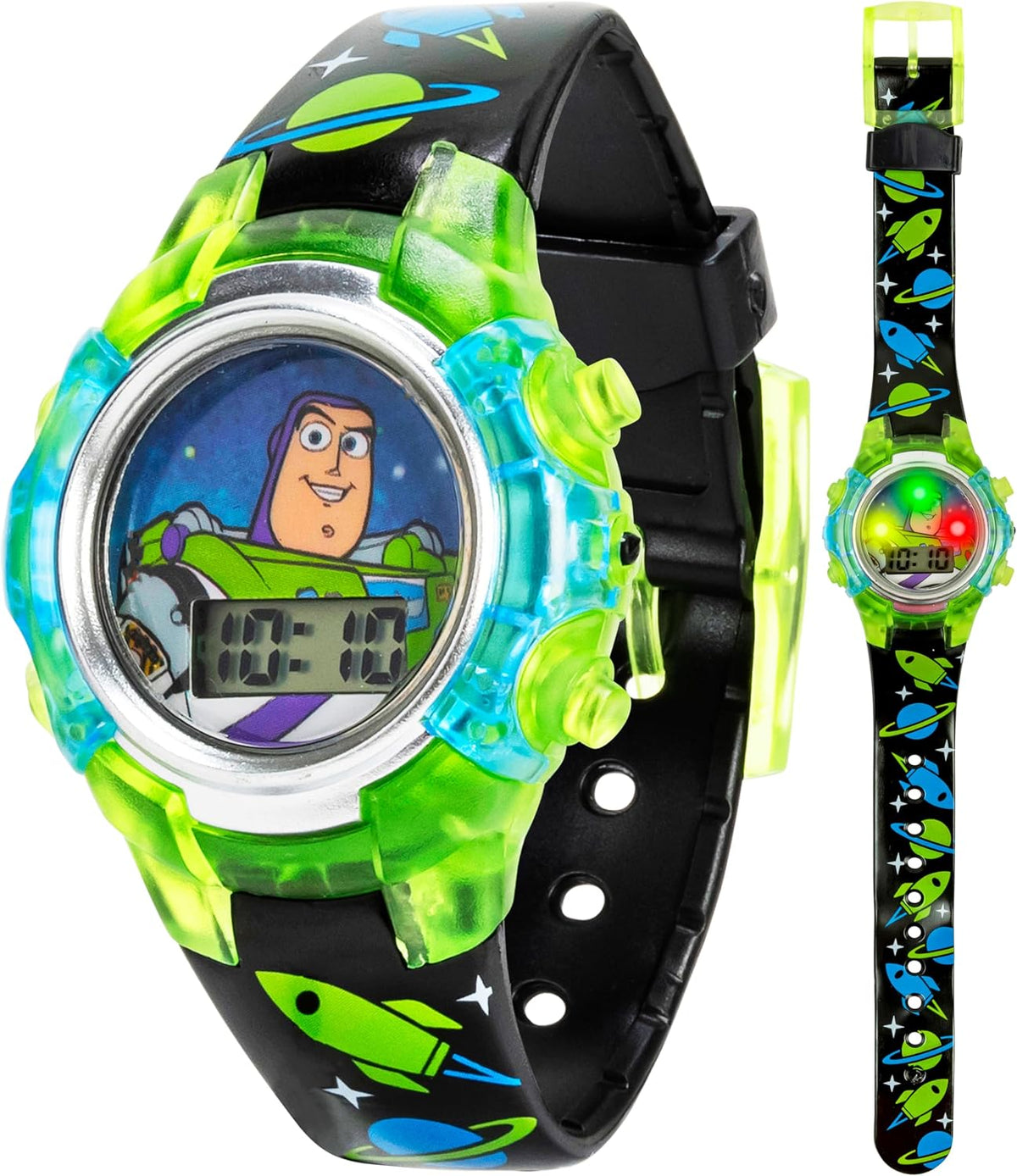 Disney Pixar Toy Story 4 Buzz Lightyear - Reloj LCD intermitente pa...