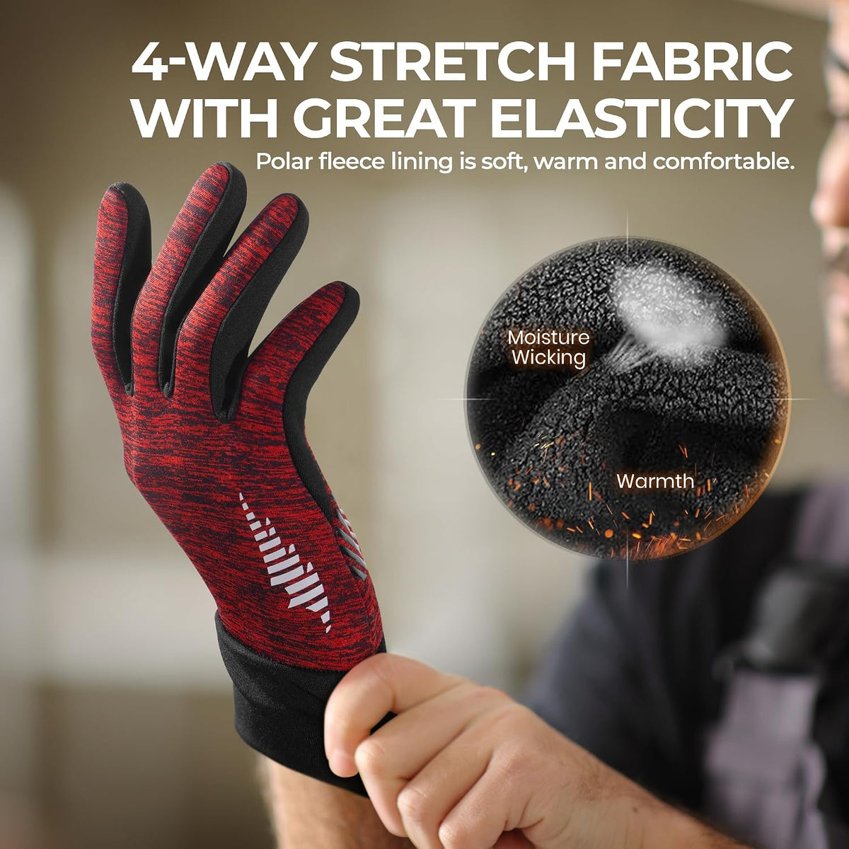 rivmount Guantes ligeros de invierno para correr, pantalla táctil y...