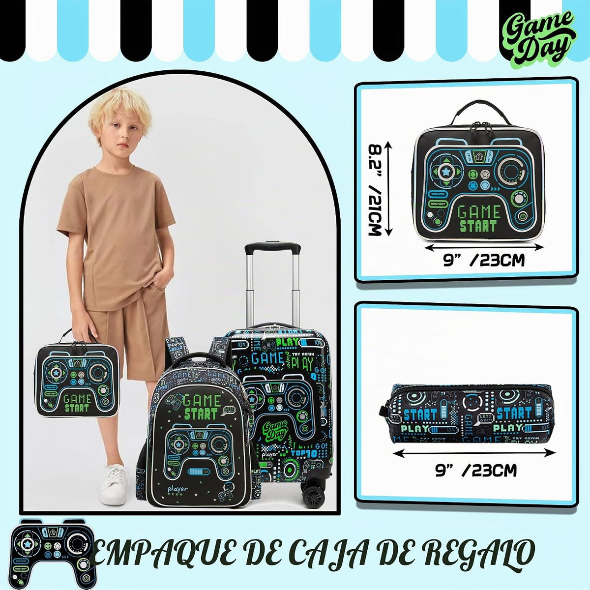 Homskiii Juego de maletas para niños, 5 piezas, equipaje rígido de...