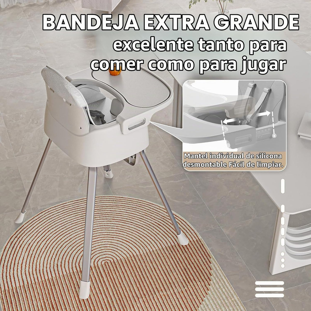 CheerKid Silla alta 3 en 1 para bebés para meses y niños pequeños,...