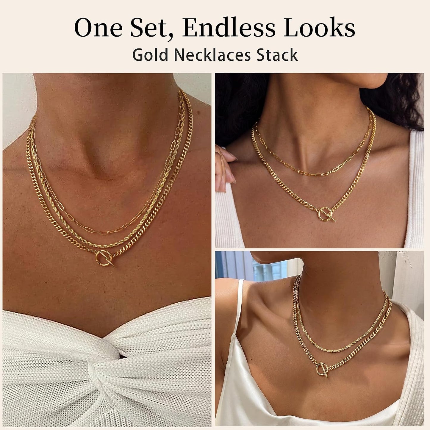 Carffordo - Collares chapados en oro para mujer, delicados collares...