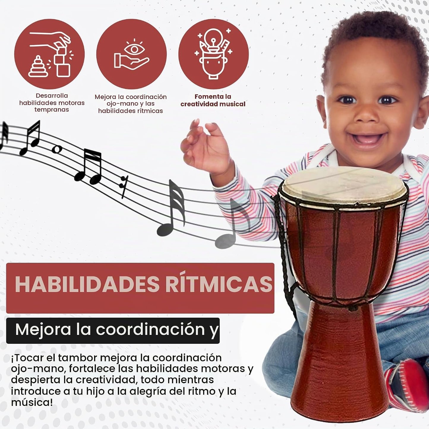 Tambores Djembe Drum Djembe es un tambor de copa cubierto de piel d...