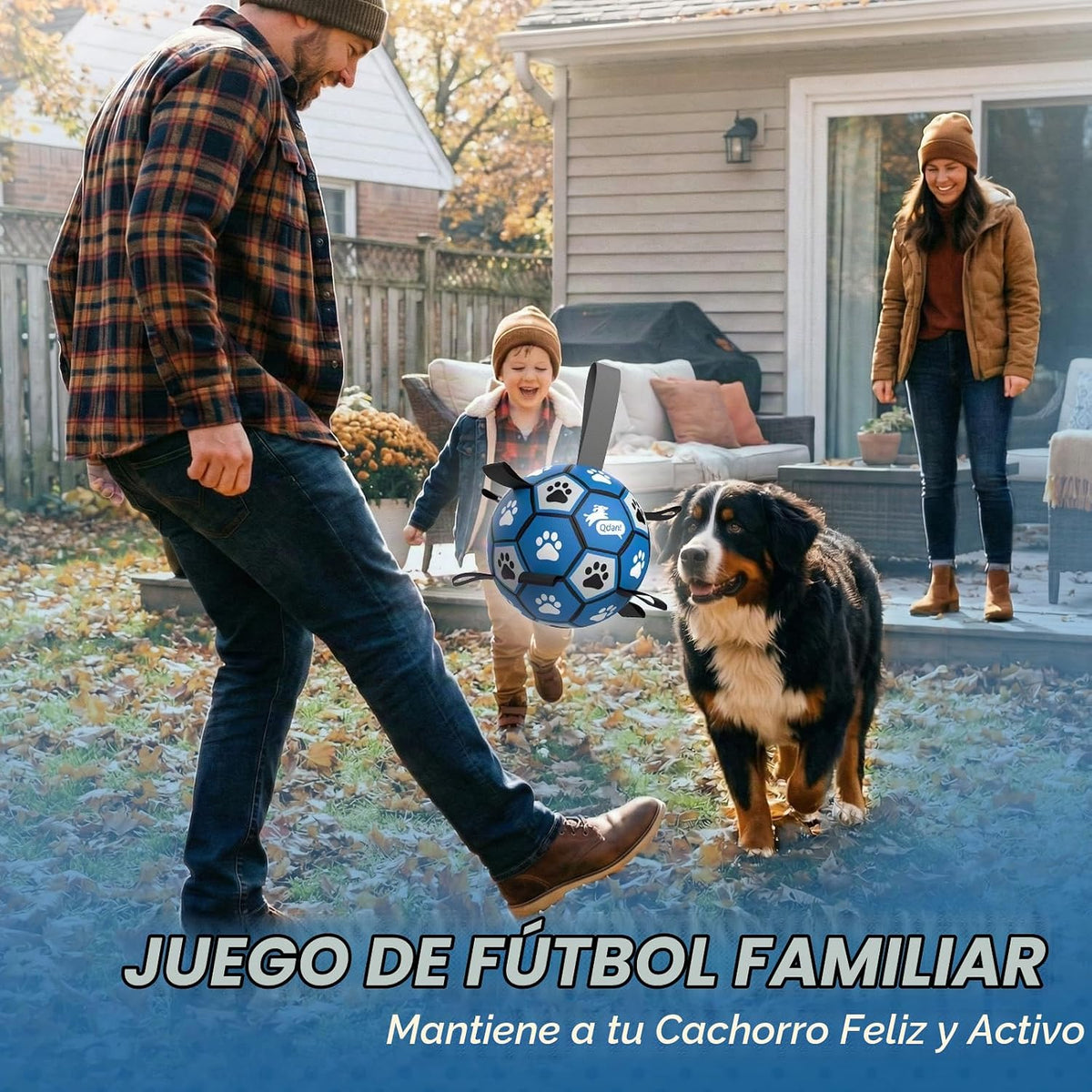 QDAN Pelota de fútbol extra grande para perros, pelotas duraderas c...