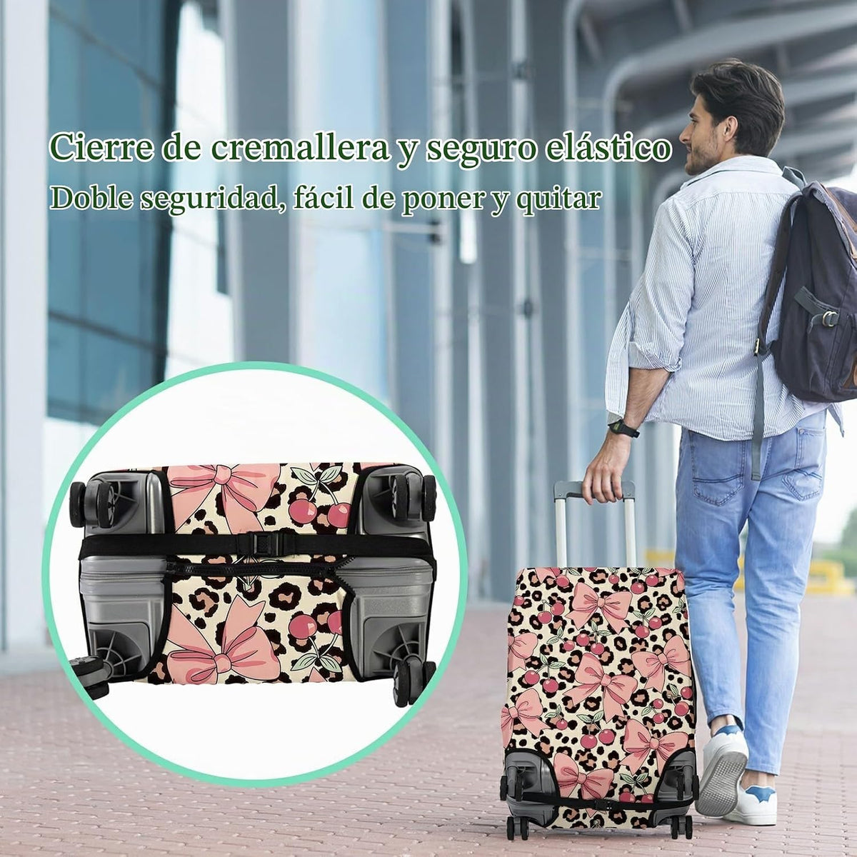 BWEGRHE Funda para equipaje de 18 a 21 pulgadas (S) con cremallera...
