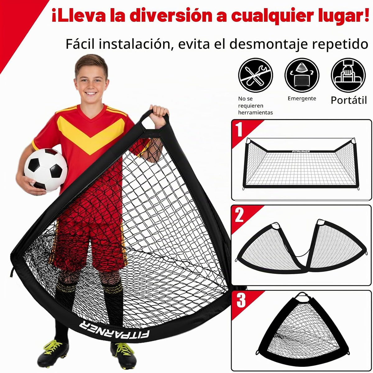FITPARNER Portería de fútbol, portería de fútbol para niños en el p...