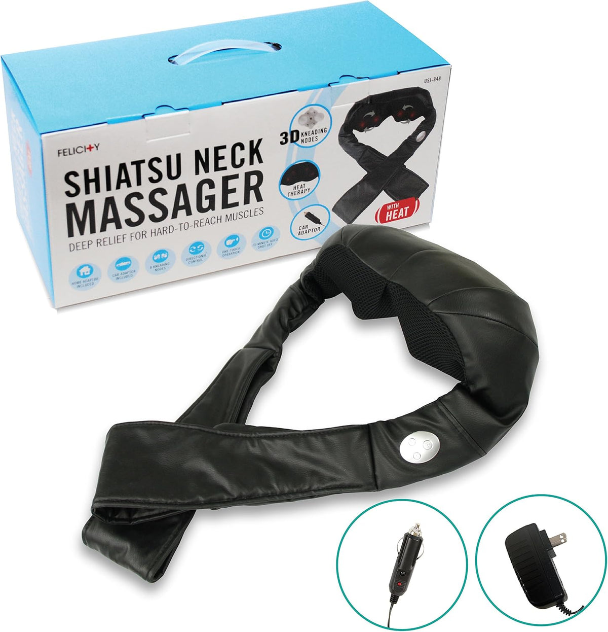 Daiwa Felicity Shiatsu Masajeador de cuello y espalda con calor, al...