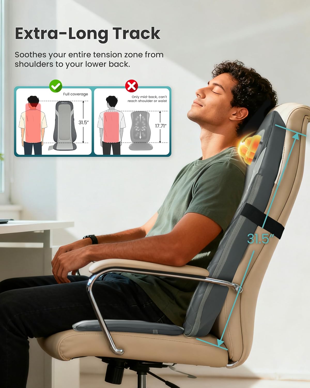 Snailax Shiatsu - Masajeador de espalda con calor, almohadilla para...