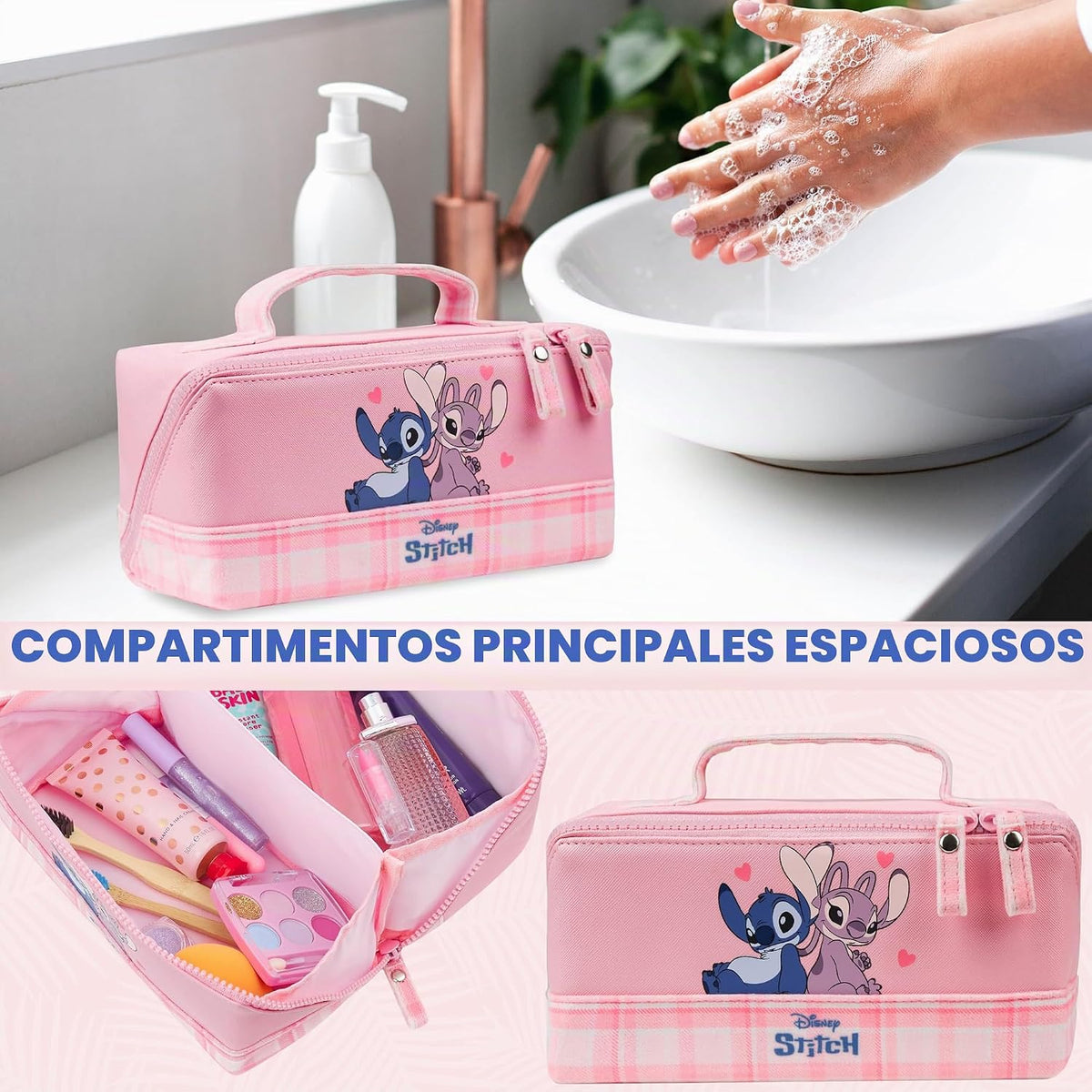 Get Trend Bolsa de Aseo Disney Stitch para Mujeres Adolescentes Art...