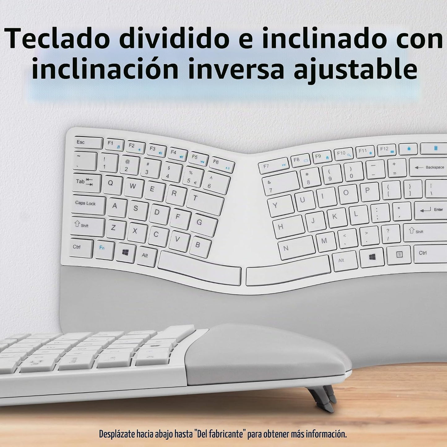 Kensington Pro Fit Teclado y ratón inalámbricos ergonómicos - Gris...