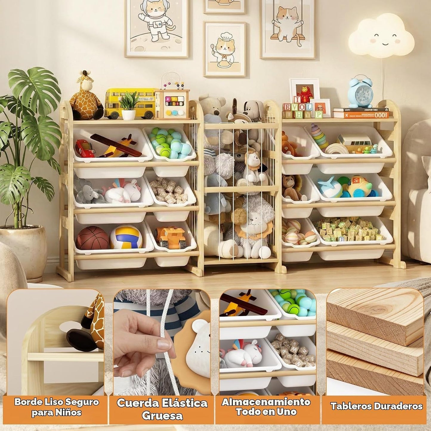 Organizador de almacenamiento de juguetes con almacenamiento de ani...