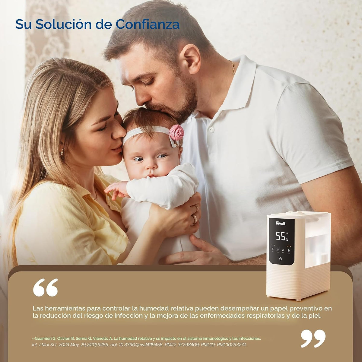 Levoit Humidificadores para dormitorio, neblina inteligente cálida...