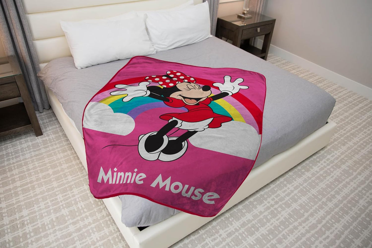 Manta de Minnie Mouse de Disney de felpa - Mide 46 x 60 pulgadas -...