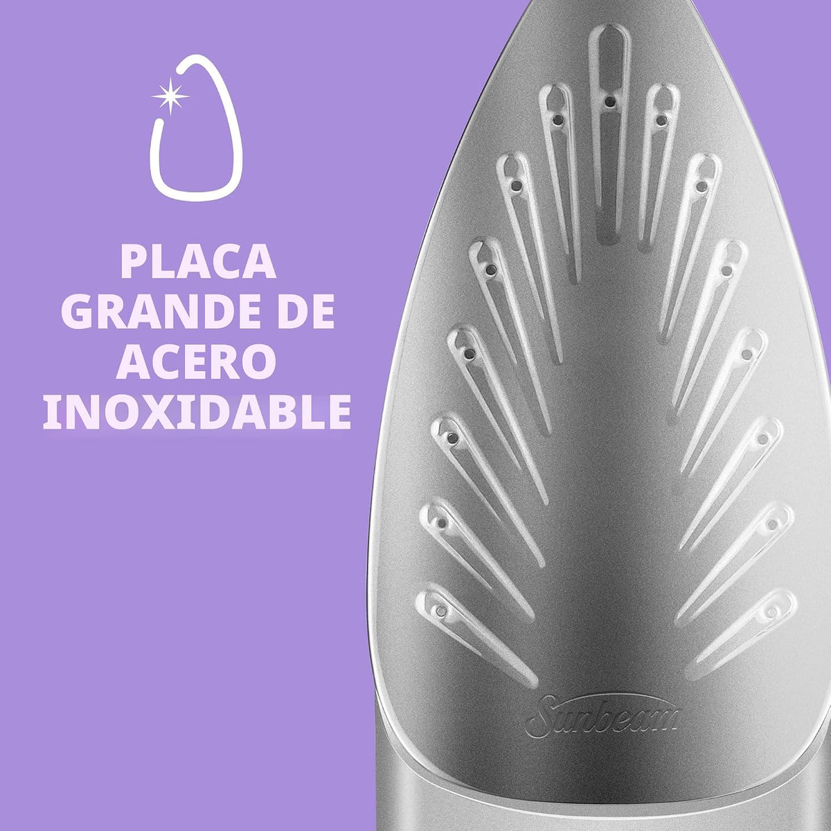 Plancha de acero inoxidable, antiderrame, no adherente Sunbeam Stea...