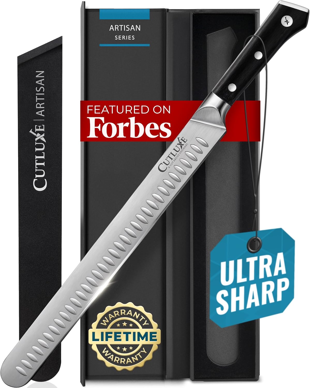 Cutluxe Cuchillo de pechuga, cuchillo para tallar y rebanar de 12 p...