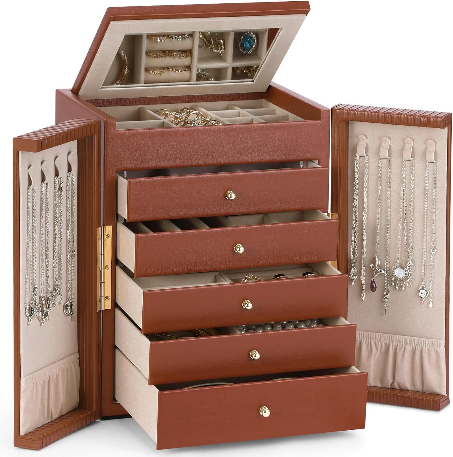 Dajasan Caja organizadora de joyas grande, cajas de joyería para mu...