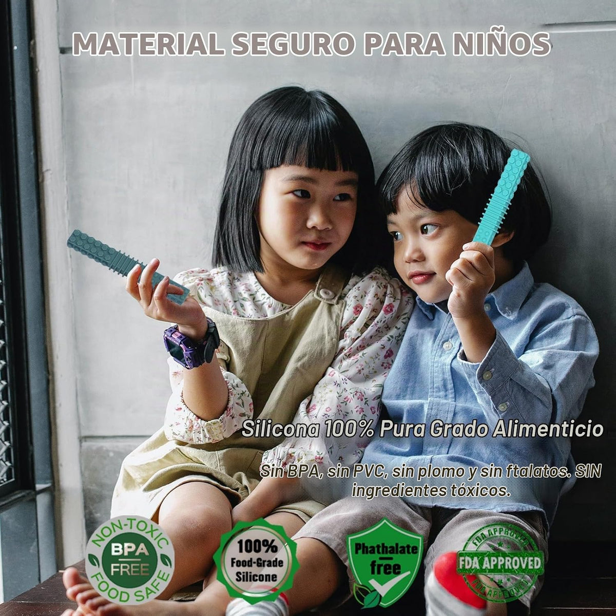 Juguetes sensoriales masticables para niños, paquete de 4 palitos d...