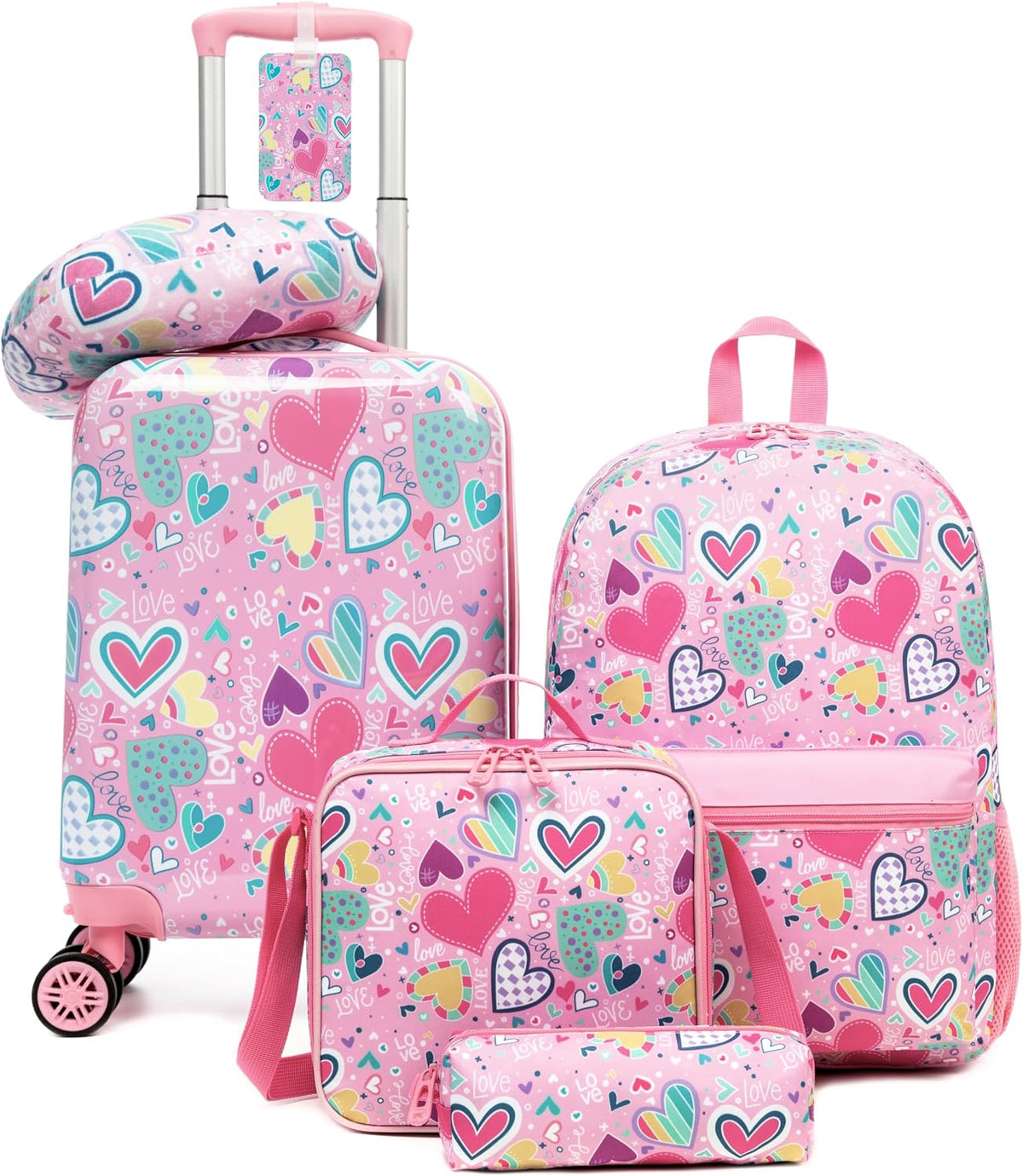 Juego de maletas para niños Esteemly 5 piezas, juego de maletas de...