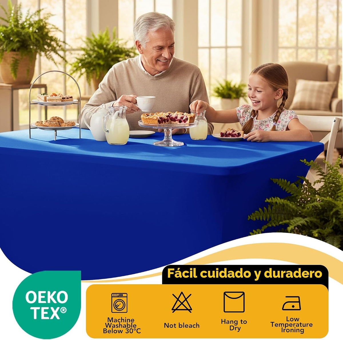 Dailyset Paquete de 6 manteles Premium de Spandex azul real para me...