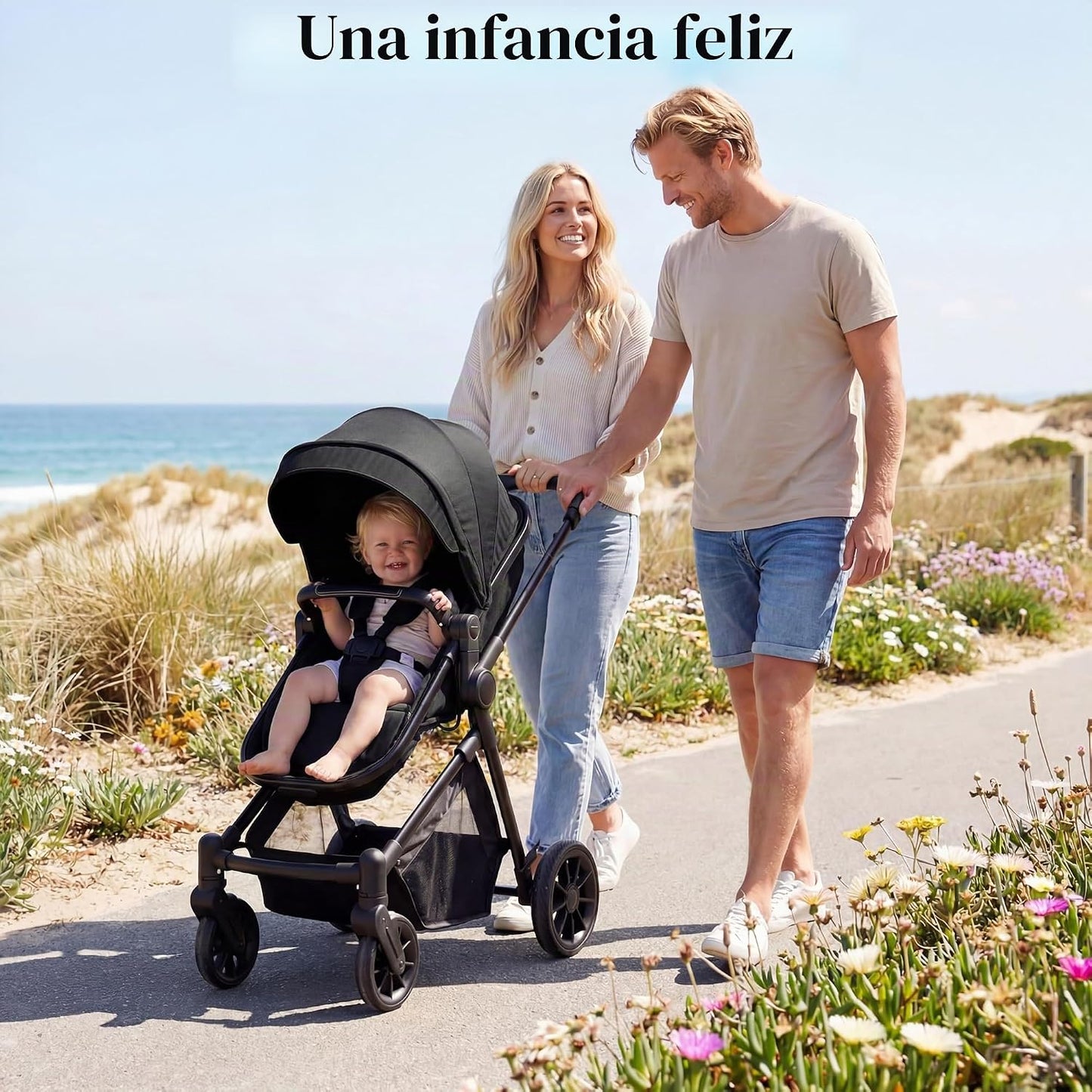 Nurtrarola - Cochecito de bebé ligero 2 en 1 con asiento reversible...