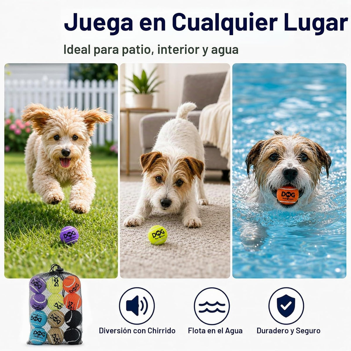 Pelotas de tenis para perros INSUM, paquete de 12 pelotas coloridas...