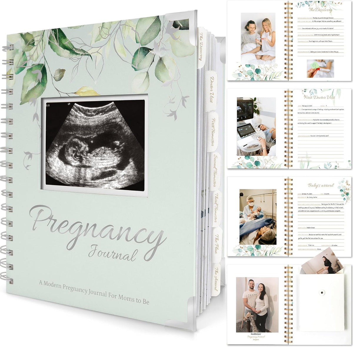 Diario de embarazo para madres primerizas, 90 páginas de tapa dura...