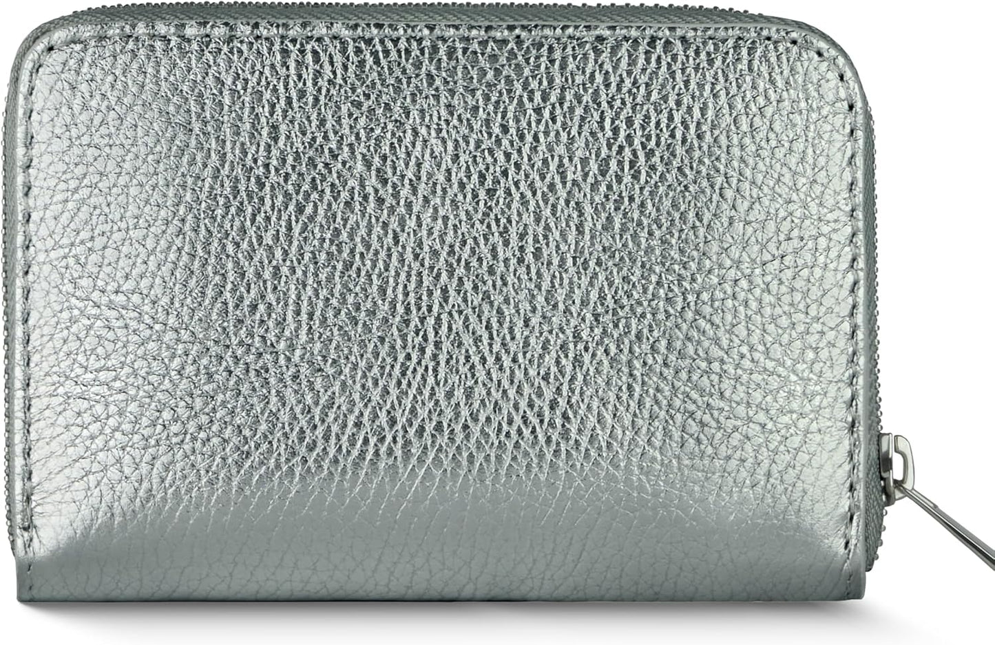 TAKEASY Cartera italiana de cuero metálico genuino para mujer con c...