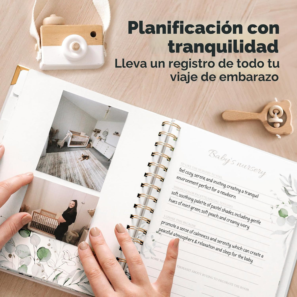 Diario de embarazo para madres primerizas, 90 páginas de tapa dura...