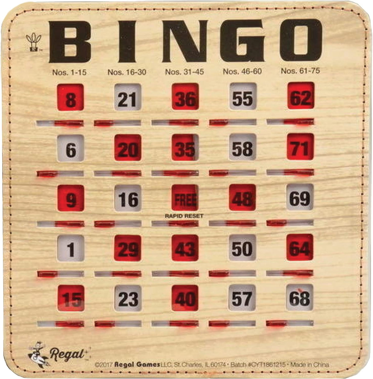 Regal Bingo - Tarjetas de bingo a granel con ventanas deslizantes,...