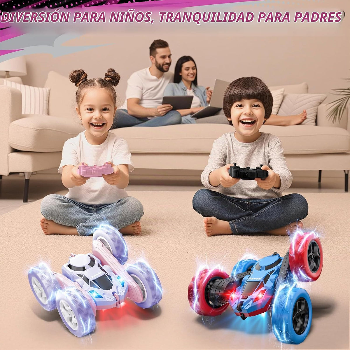 Hamdol Auto a control remoto para niñas, vehículo de control remoto...