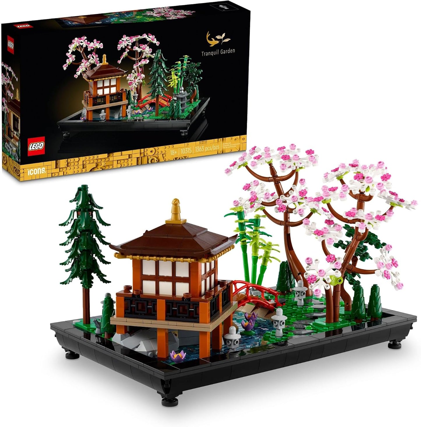 LEGO Icons Tranquil Garden Building Set \u2013 Kit detallado de jar...