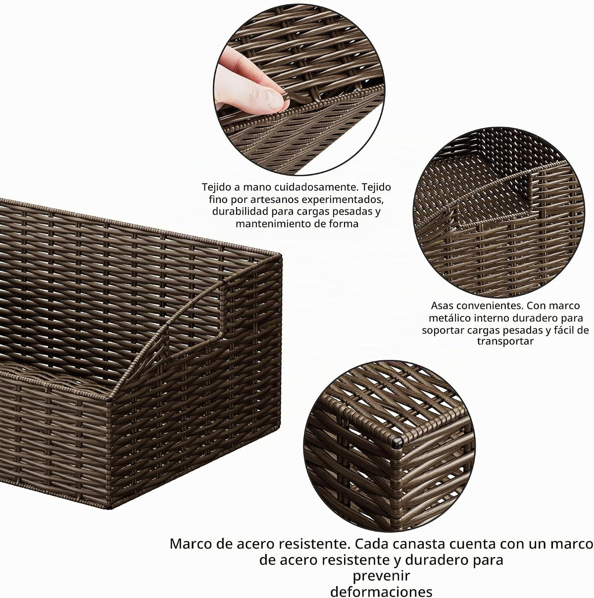 Ollieroo - Cestas de almacenamiento de mimbre de ratán, cestas de a...