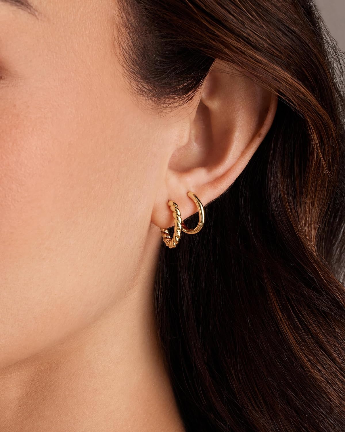 PAVOI Pendientes de aro de oro para mujer – Plata de ley 925 chapad...