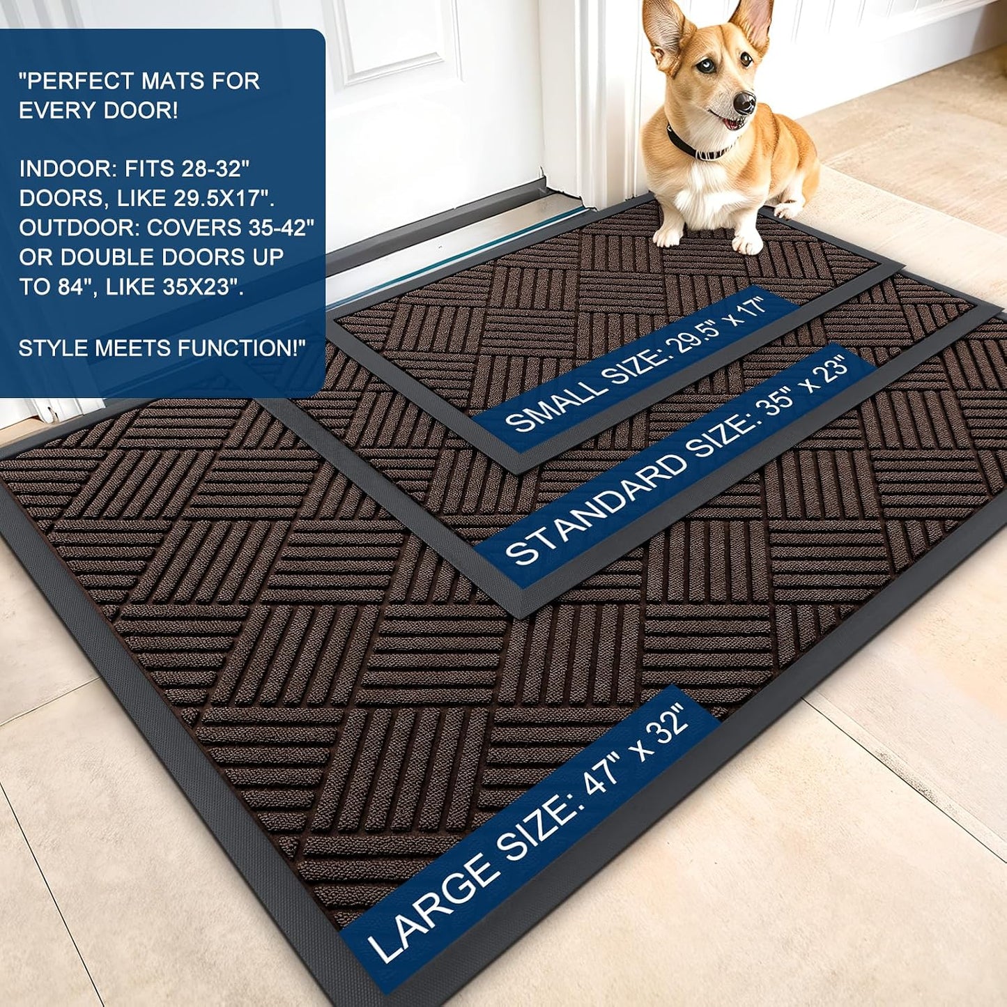 OLANLY Tapete para puerta delantera, entrada exterior, 33 x 21 pulg...