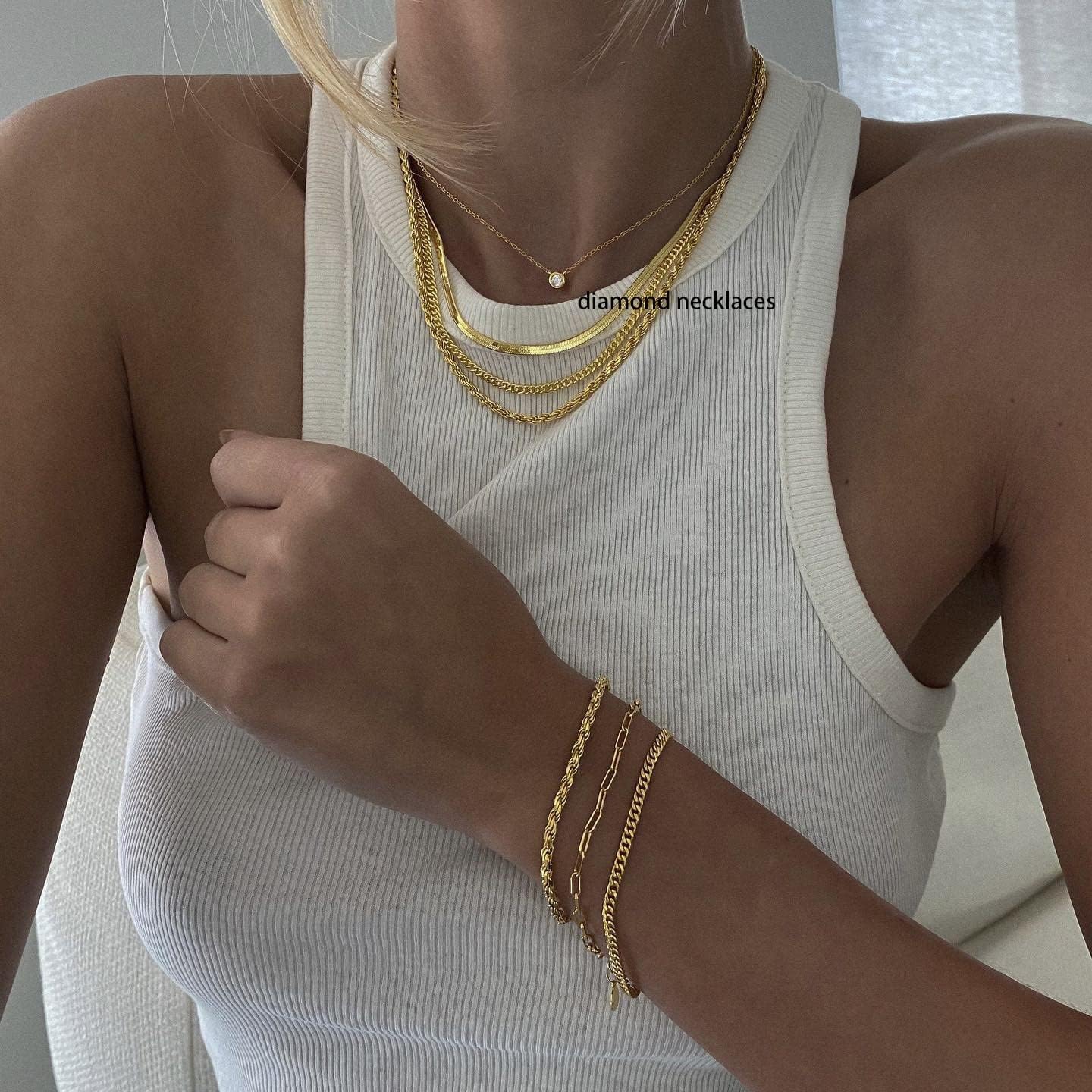 NECOCY - Collares delicados chapados en oro de 14k\/plata con circo...